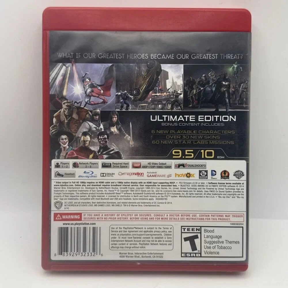 Playstation 3 PS3 Game Injustice Gods Among Us Ultimate Greatest Hits Complete